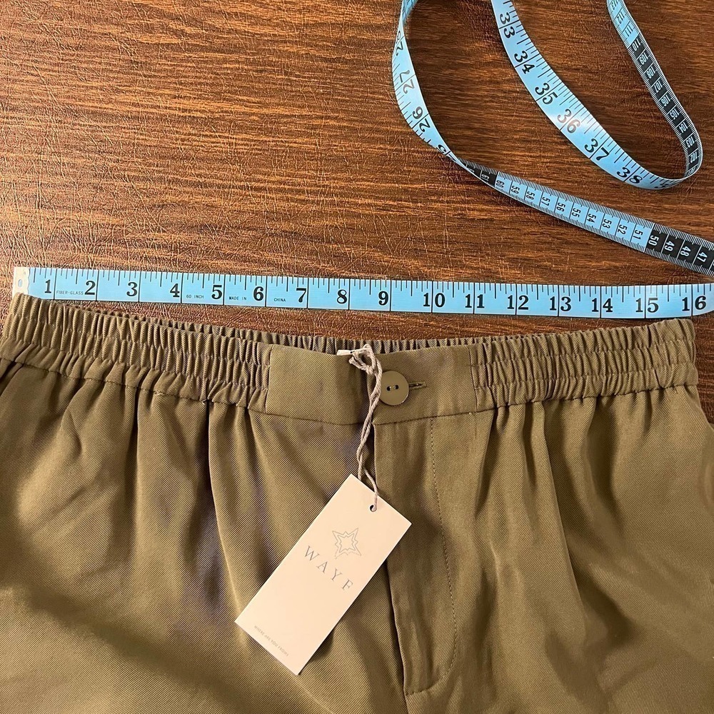 WAYF NWT Large Wide Leg High Rise Y2K Olive Green Cargo Pants - Picture 7 of 7